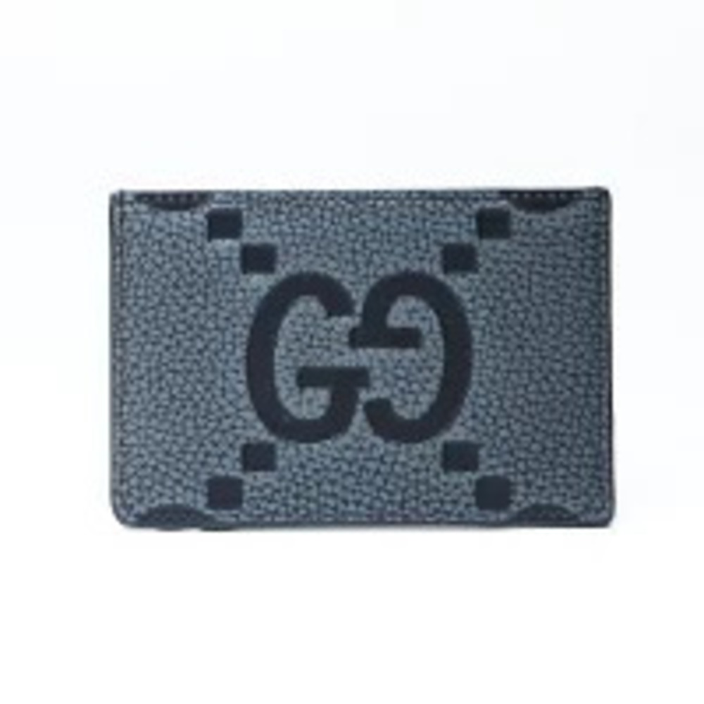 Gucci Leather Maxi GG Card Case Wallet Black